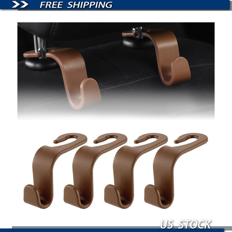 4-Pack Rotatable Car Purse Hook, Universal Headrest Hanger Bags and Bottles