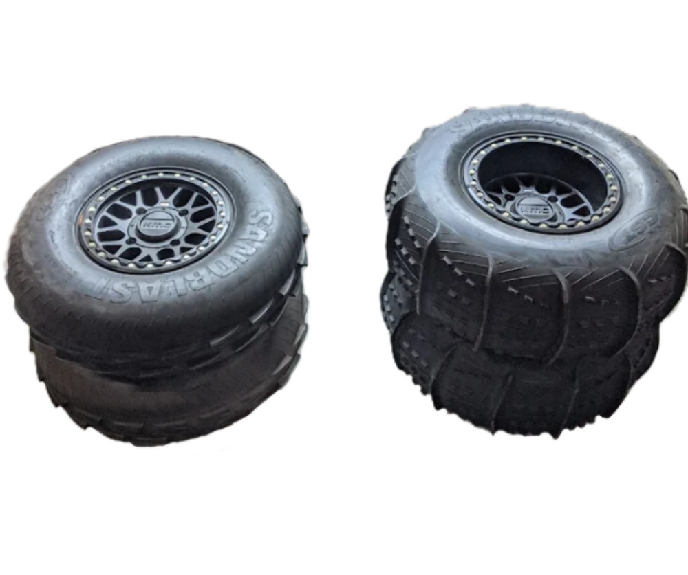 CST SANDBLAST TIRES (30X12-14, 30X10-14) & KMC WHEELS (14X7, 14X10) SET OF 4