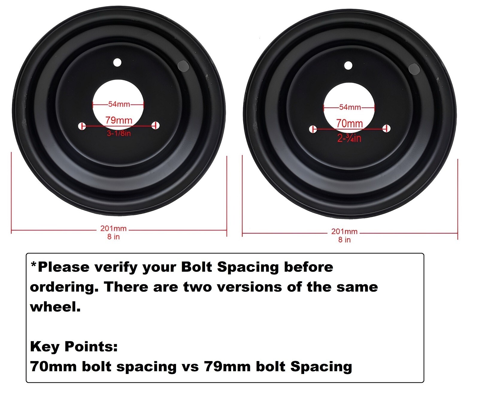16×8-7 Right LH Tire & Rim 70mm Front Rear Wheel ATV 50cc 70cc 90cc 110cc 125cc