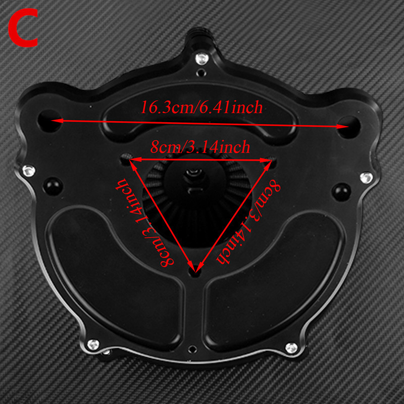Clear Chrome Air Cleaner Grey Filter Fit For Harley Touring Glide 08-16 FXDLS 17