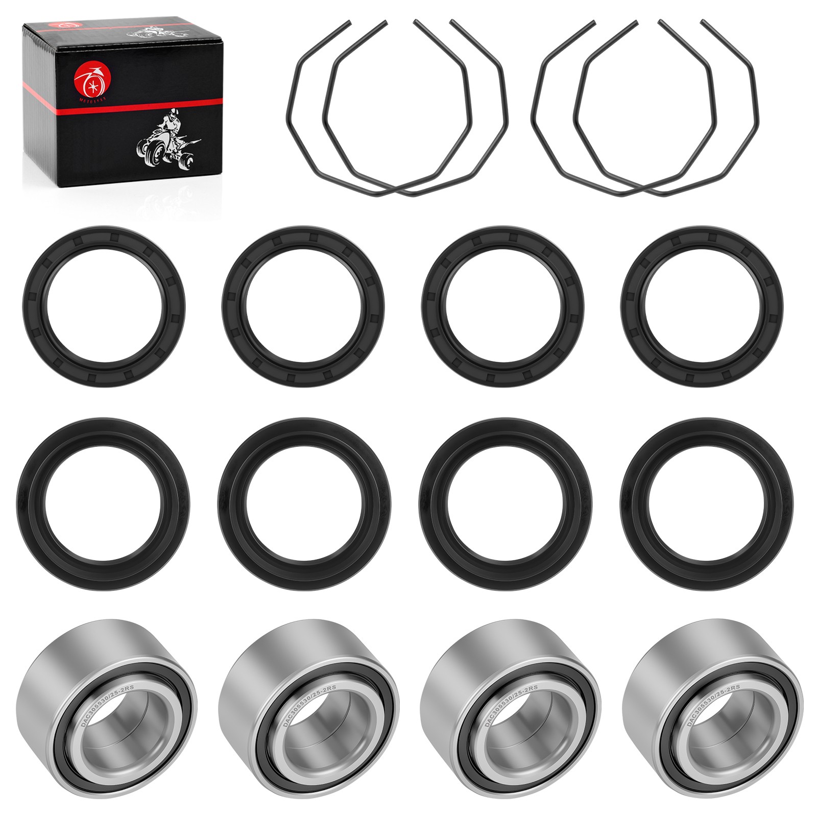 Front & Rear Wheel Hub Bearings Seals Kit for Arctic Cat ATV 400 500 2002-2004
