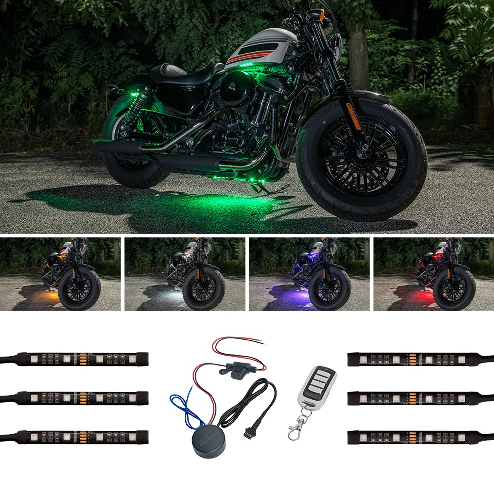 LEDGlow 6pc Advanced Million Color Mini LED Motorcycle Neon Accent Light Kit
