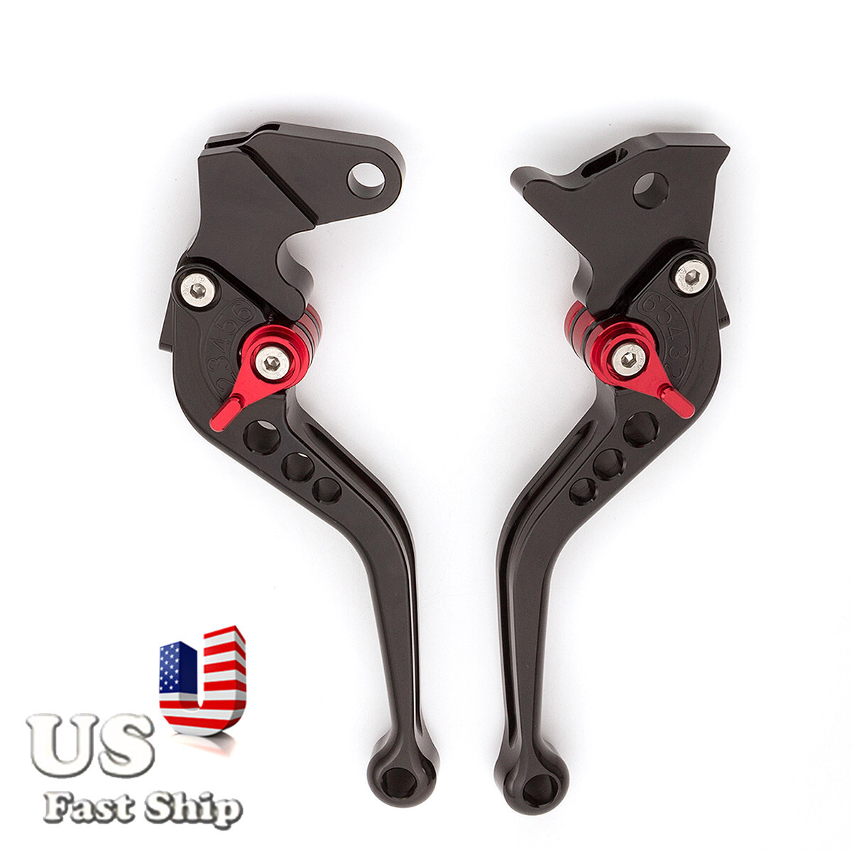 FXCNC CNC Black Adjustable Short Brake Clutch Levers For CBR929RR 2000-2001 Pair