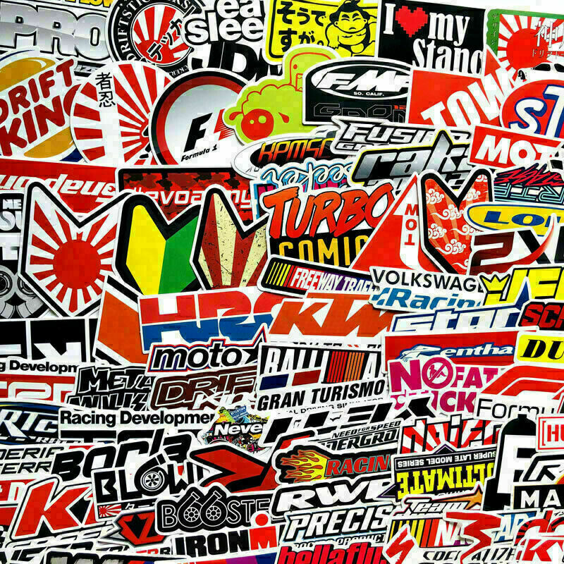 Lot Set of 100 Motorcycle Motocross Decals Stickers Racing Car ATV UTV Dirtbike