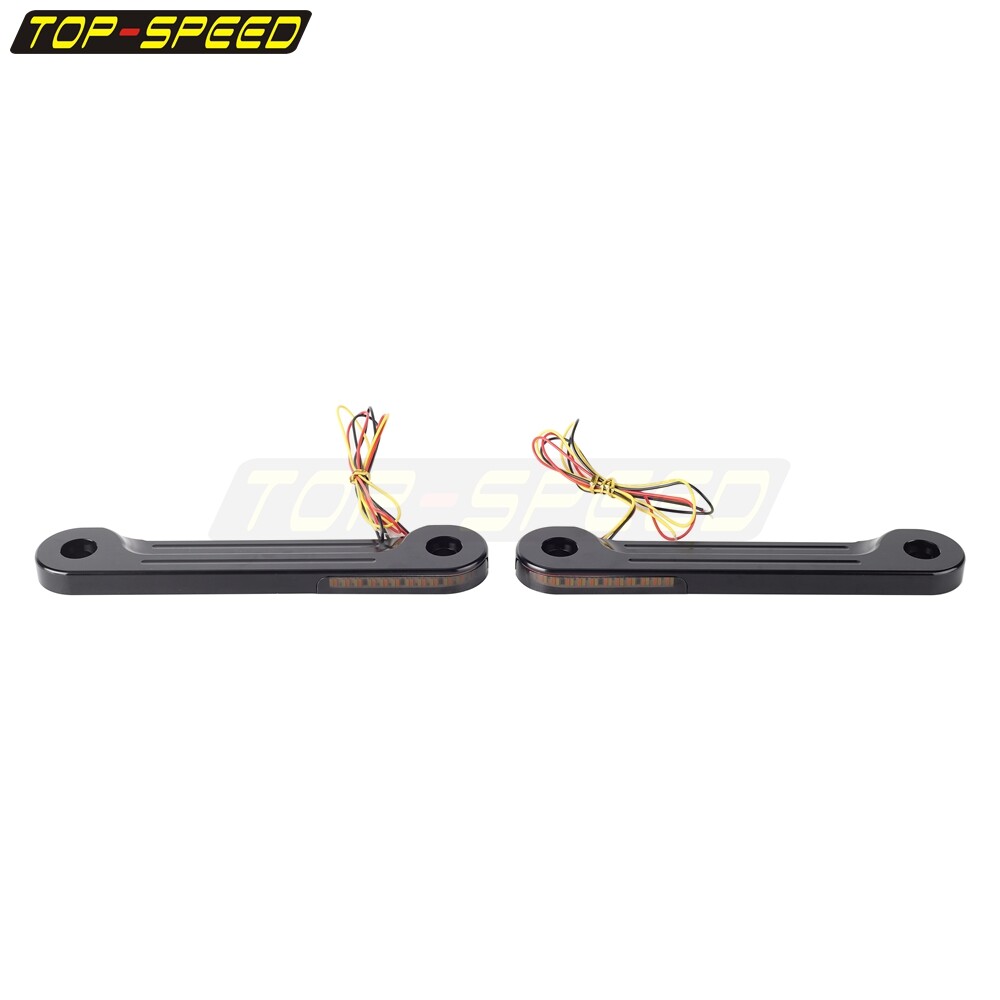Flush Fork Amber Turn Signals Light White Running Light Brackets For Harley