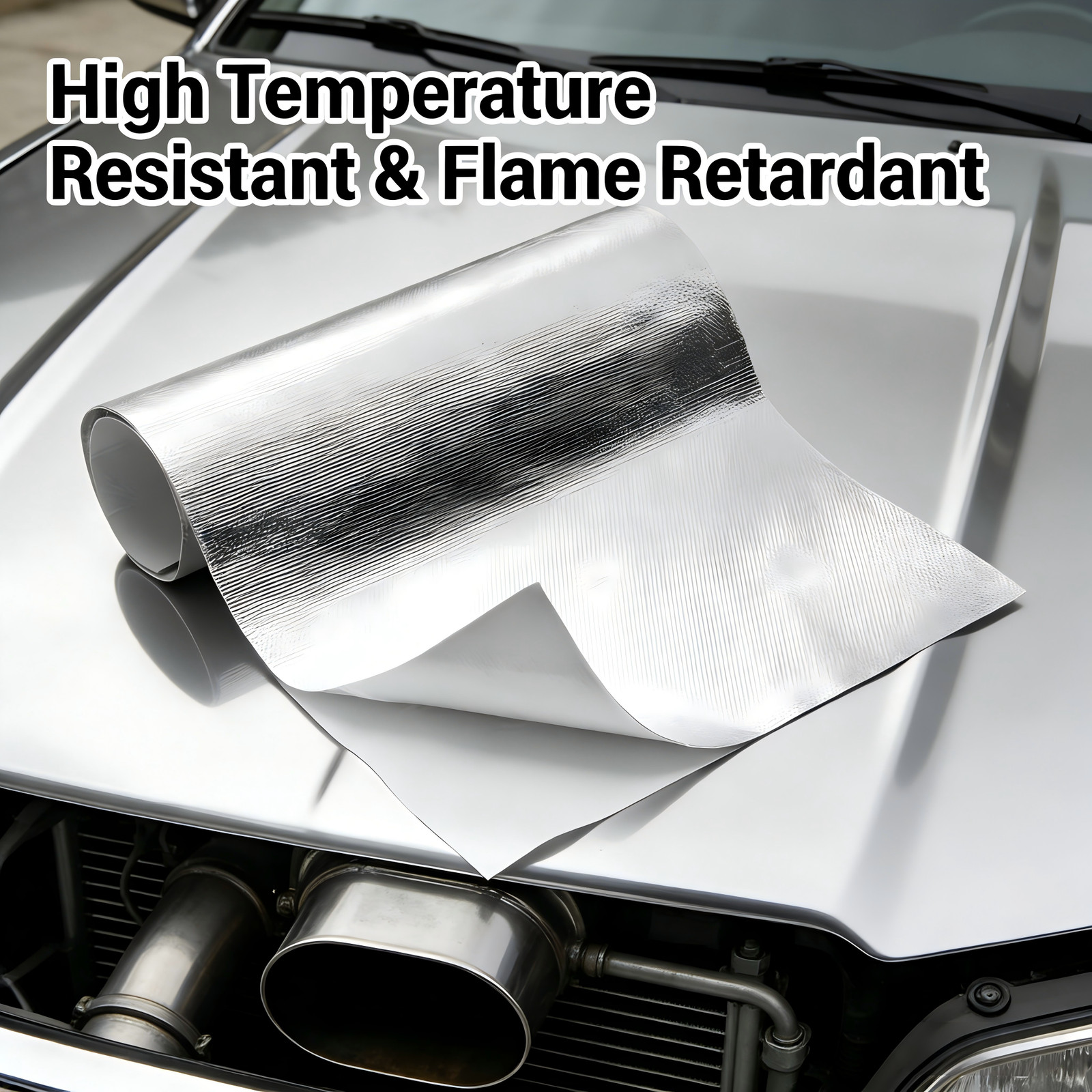 Aluminized Fiberglass Heat Reflective Sheet Adhesive-Backed Heat Shield Barrier