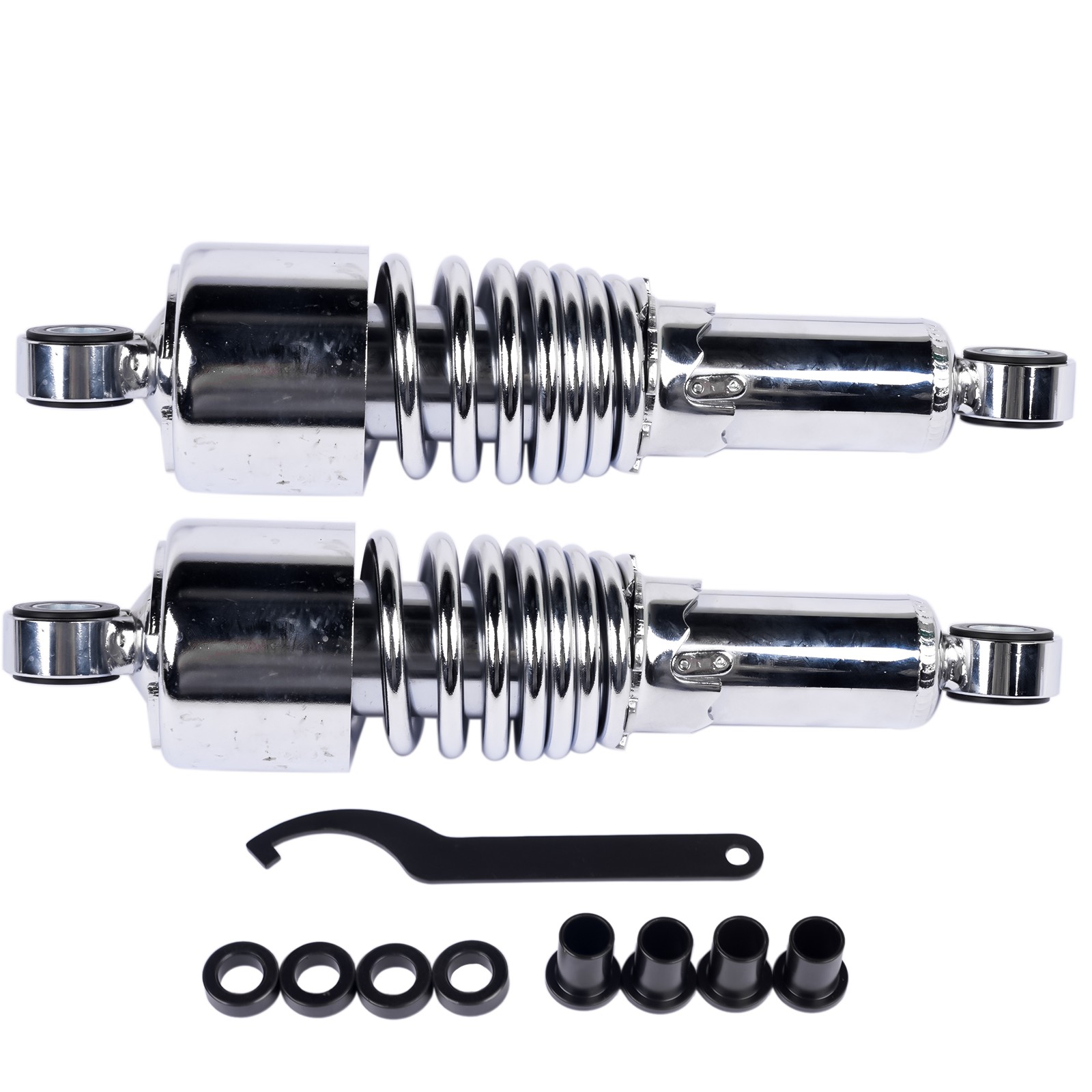 New Chrome 10.5″ Rear Shocks Absorbers Lowering For Harley Road King Tour Glide