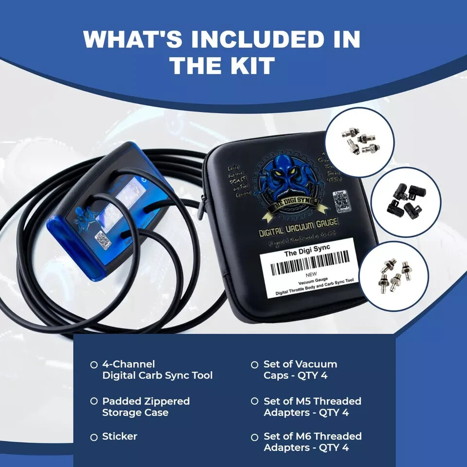 Digi Sync Digital Throttle Body & Carburetor Sync Tool – Any 2-6 Cylinder Engine