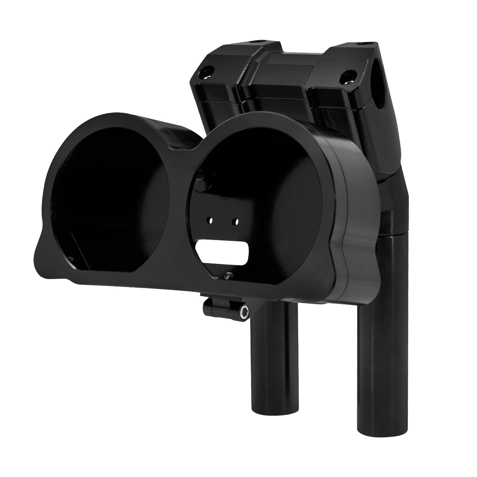 10″Handlebar Clamp Black Risers w/ Gauge Housing For Harley Road Glide 2015-2023