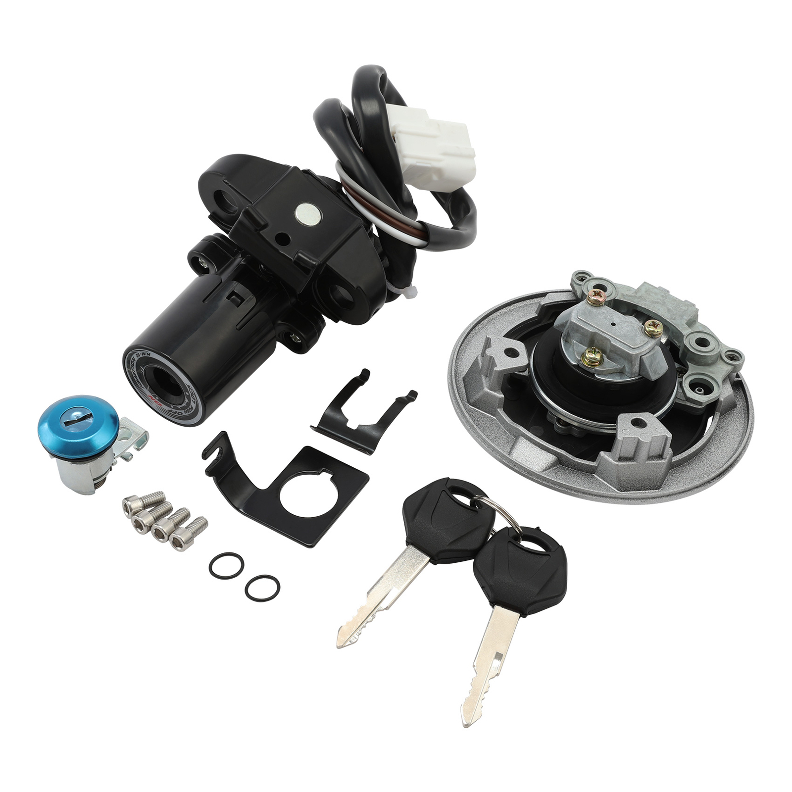 Ignition Switch Fuel Gas Cap Lock Key Fit For Kawasaki Ninja 400 Z400 18-24 23