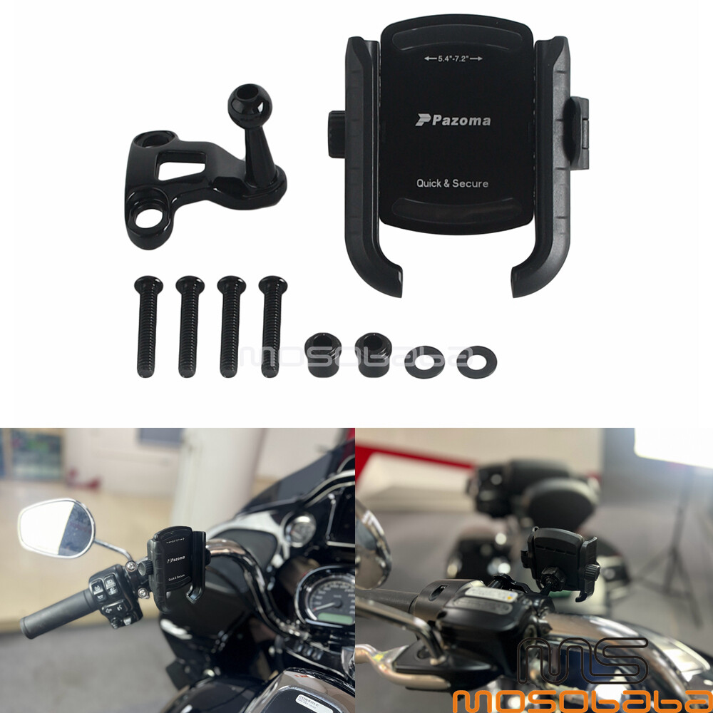 Handlebar Phone Carrier Bracket w/ Mount Kit For Harley XL Softail Dyna Touring