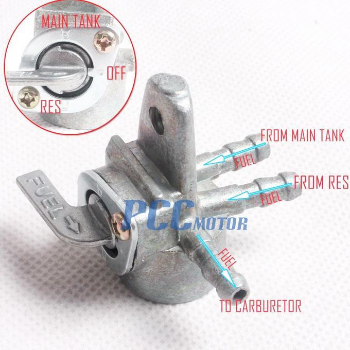 3 Way Gas Fuel Petcock Tap Valve Switch For Motorcycle Dirt Bike ATV PC27