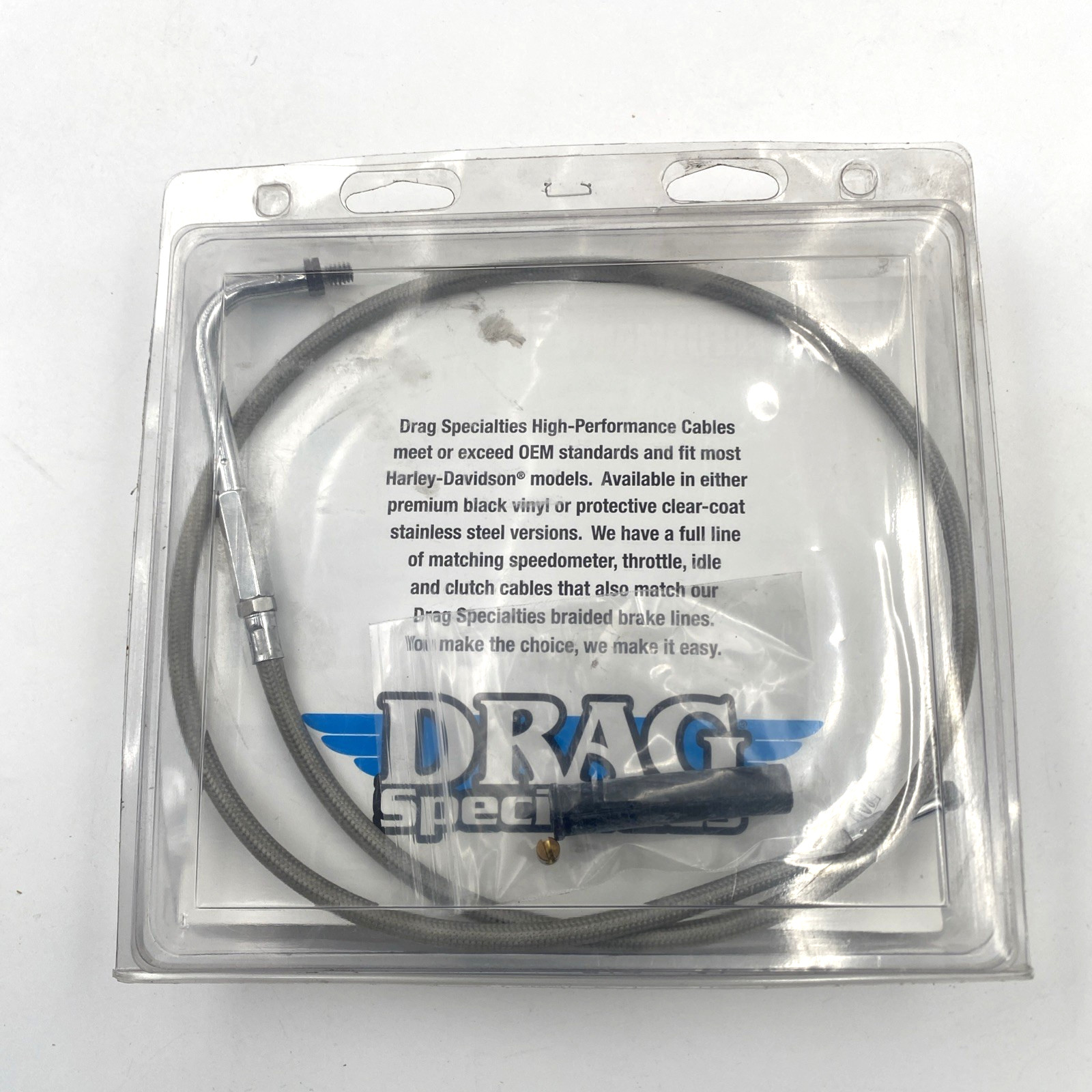 Drag Specialties – 5330300B – Braided Throttle Cable, 33in. 71-80 Harley FX FL