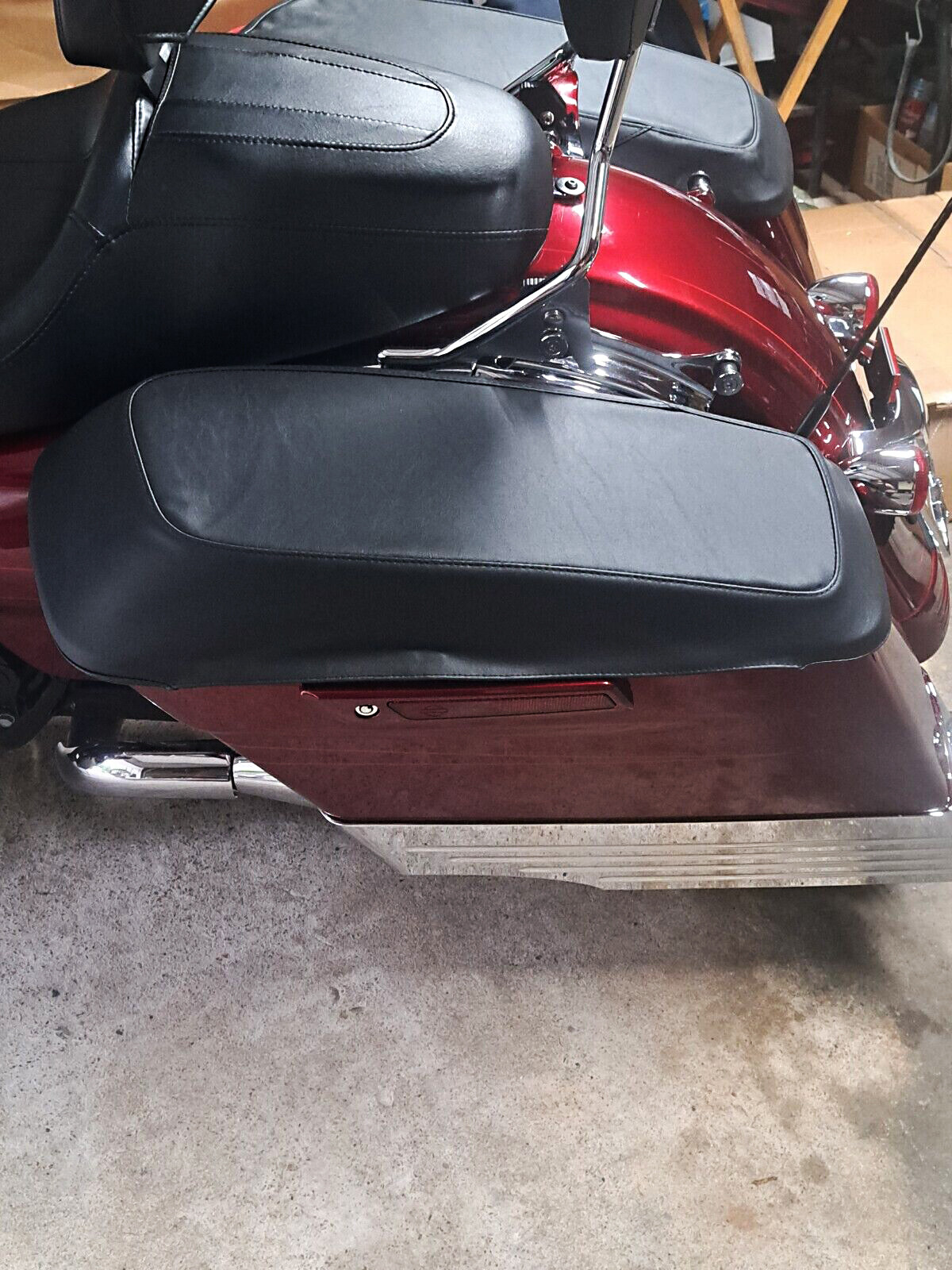 PU Leather Waterproof Hardbag Saddlebag Lid Covers for Harley Touring 2014-2024
