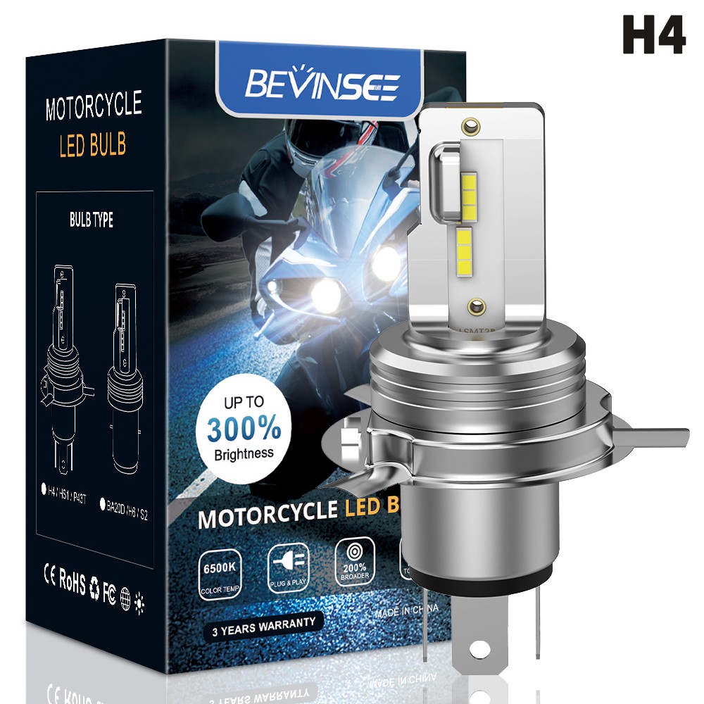 1x H4 HS1 LED Headlight Bulb High/Low Beam 6000K White For Yamaha FZ6R 2009-2017