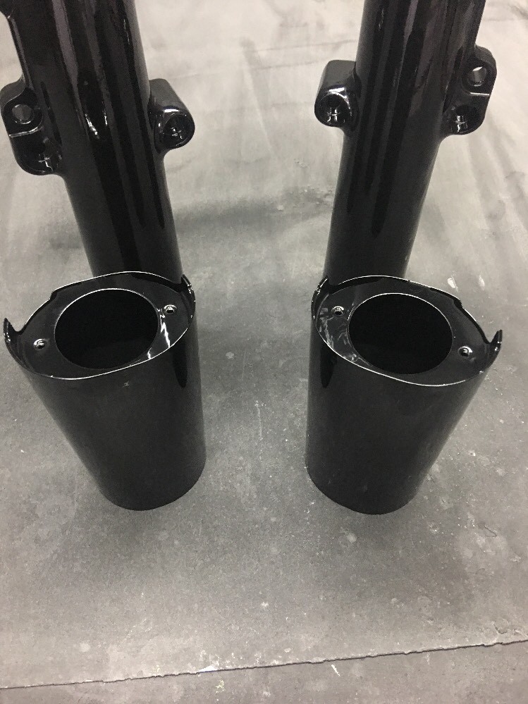 Harley TOURING 2014-2026 ELECTRA GLIDE Fork Sliders LEGS GLOSS BLACK POWDER COAT