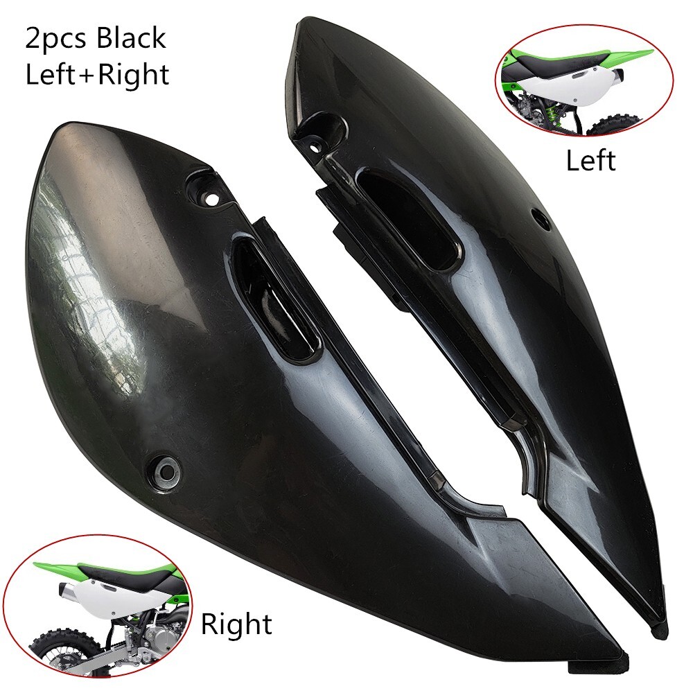 2x Black Left+Right Plastic Rear Sided Fender KLX110 DRZ110 KX65 Body Side Panel