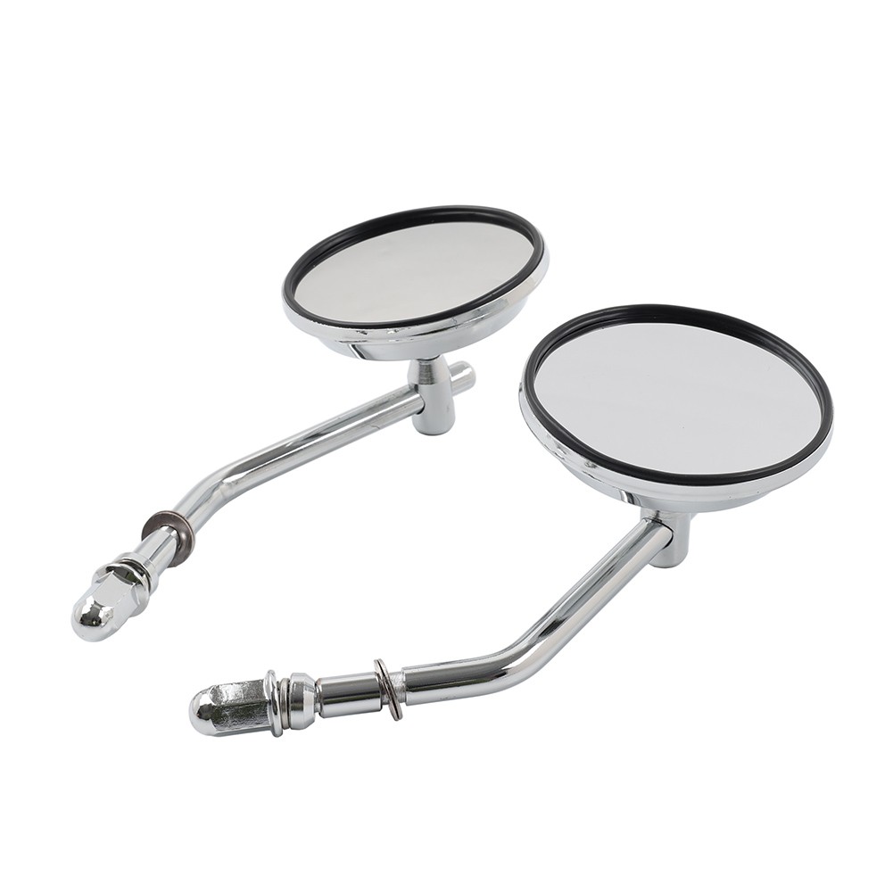 Motorcycle Round Retro Rearview Side Mirrors Chrome For Harley Davidson 8mm