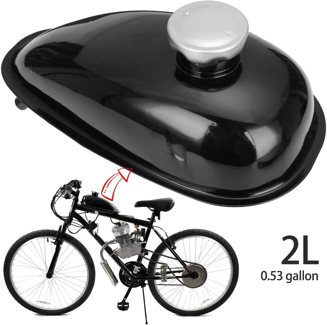 49cc 60cc 80cc Motorized Bicycle Gas Fuel Tank w/ Cap Petcock 0.5 Gallon 2 L