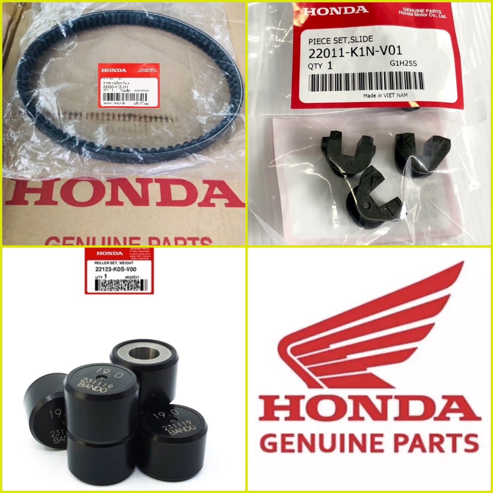Genuine Honda New PCX 2021 2022 2023 2024 Kit Belt+Rollers+Sliders Clutch 🇬🇧