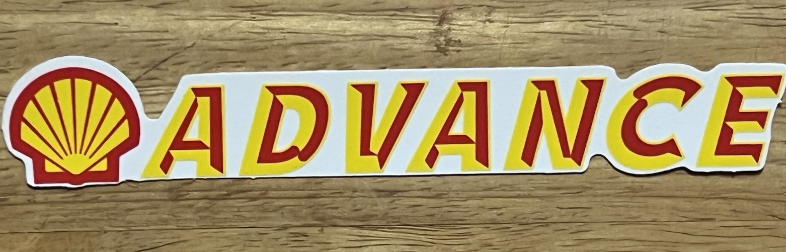 Shell Advance Petroleum Sticker Large Glossy*Size: 9”X 1”inch. Self Adhesive