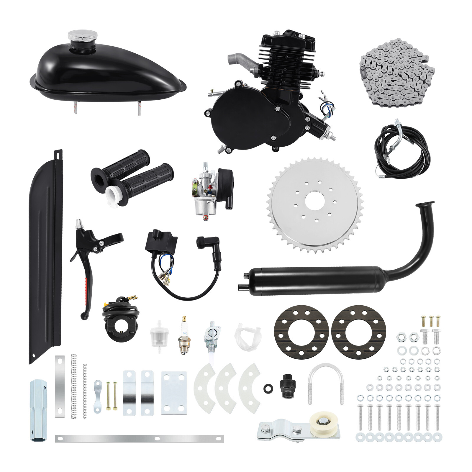 Full Set 80cc Bike Bicycle Motorized 2 Stroke Petrol Gas Motor Engine Kit