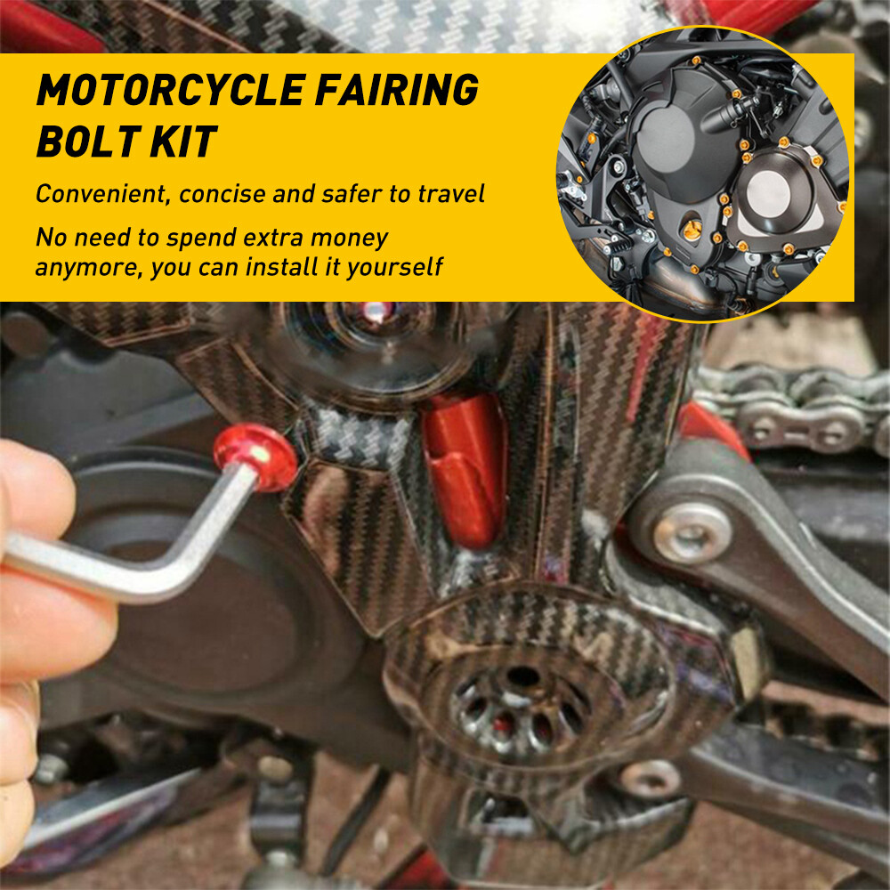 195PCS Motorcycle Complete Fairing Bolt Kit Body Screws Set Accessories Parts US