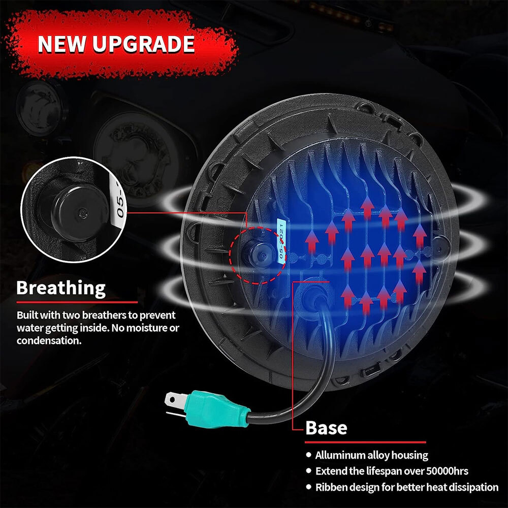 For Yamaha XV 1700 Road Star Silverado 7inch LED Headlight + 4.5″ Passing Lights