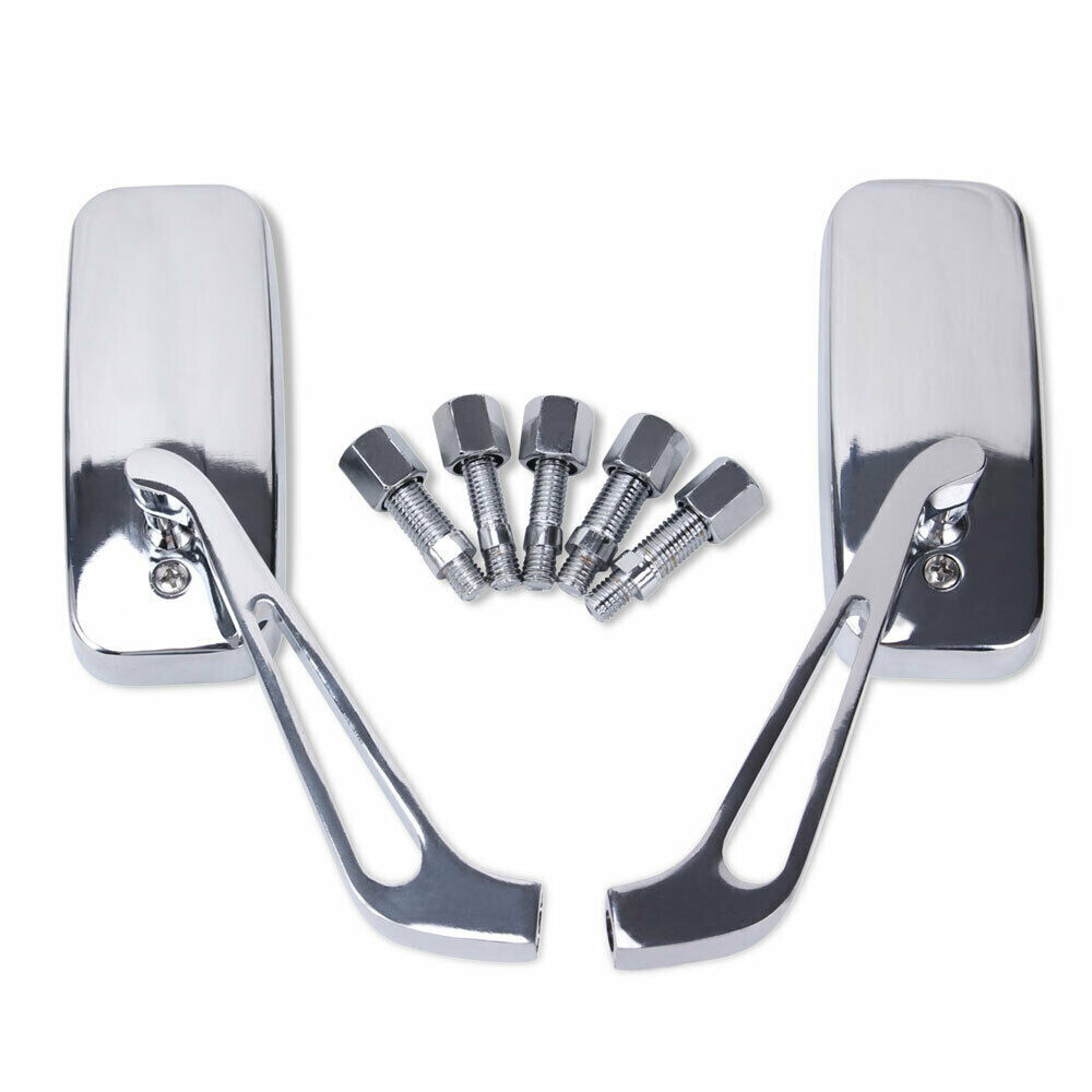 Rectangle Motorcycle Mirrors For Harley Cruiser Bobber Chopper Softail Sportster