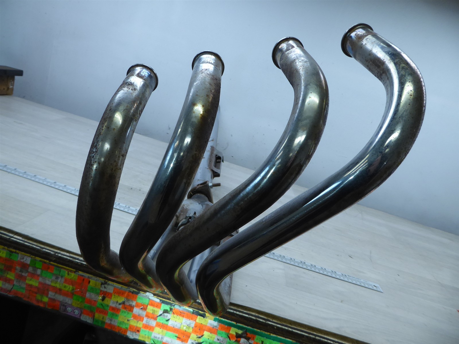 1975 Honda CB400F Four H21003. OEM 4-1 exhaust headers w/muffler