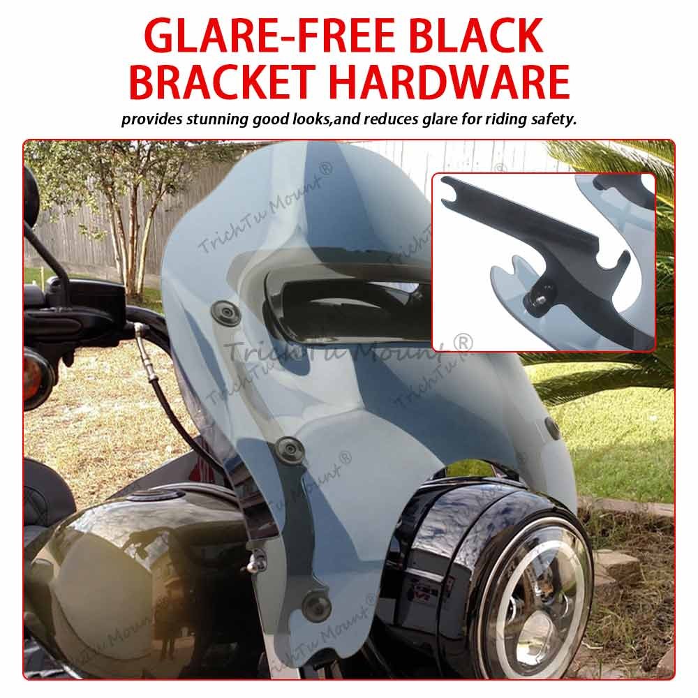 Smoke Windshield Wind Splitter For Harley Touring Road King FLHR FLHRXS 94-Up
