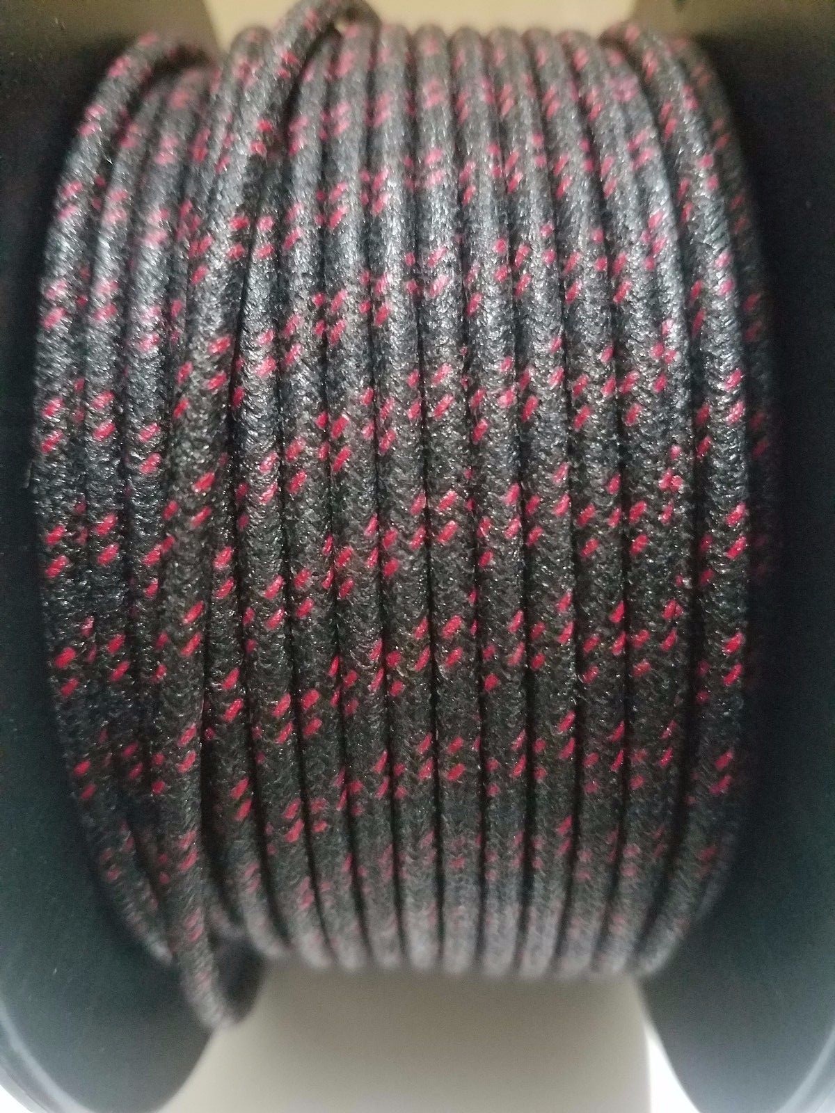 10 feet Vintage Braided Cloth Covered Primary Wire 14 ga gauge Black w/ Red