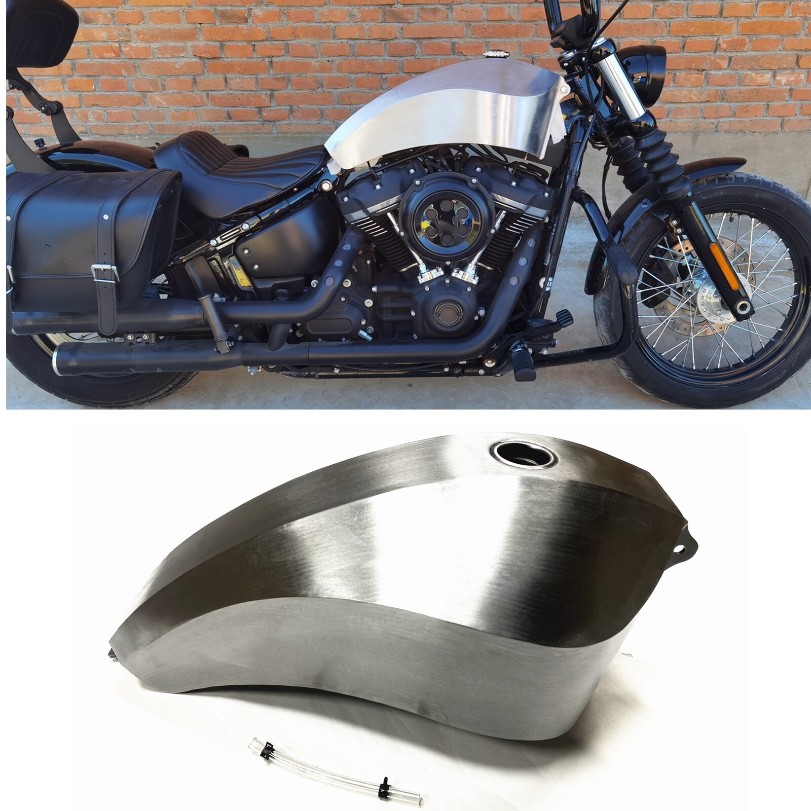 20L Silver Petrol Gas Fuel Tank For Harley Davidson Softail 2018-2022 2019 2020