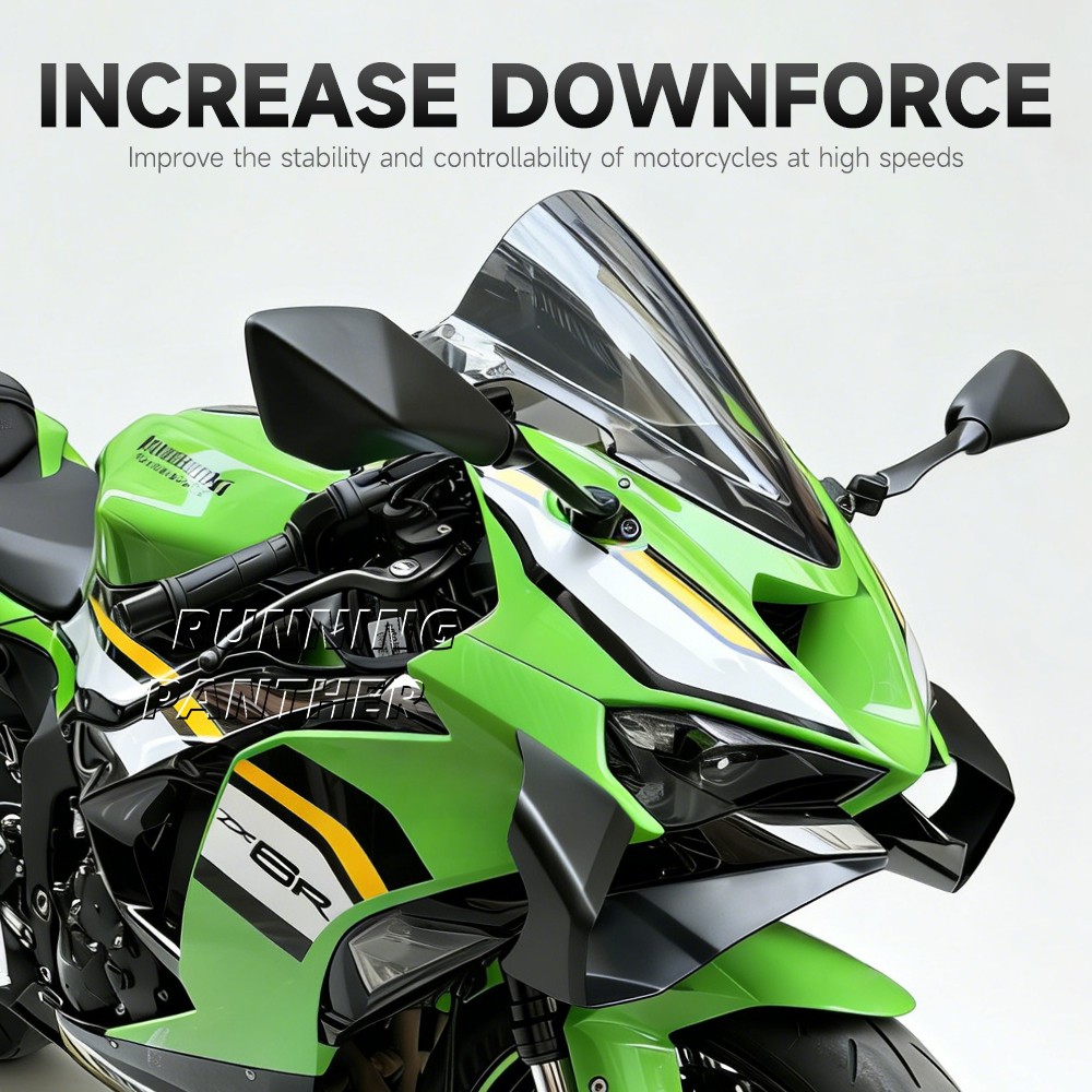 Front Spoiler Lower Lip Wing Aerodynamic For Kawasaki ZX-6R ZX 6R 2024-later