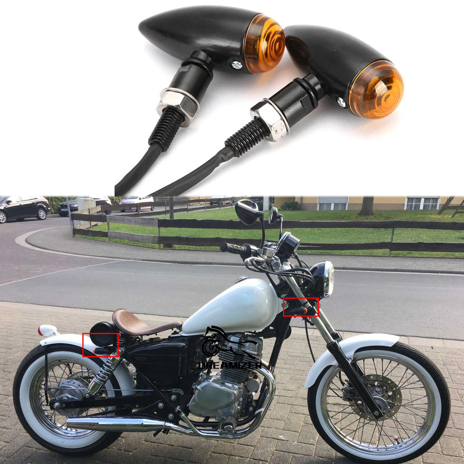 2X For Honda Rebel 250 CMX250C 300 400 Motorcycle Indicators Turn Signal Lights