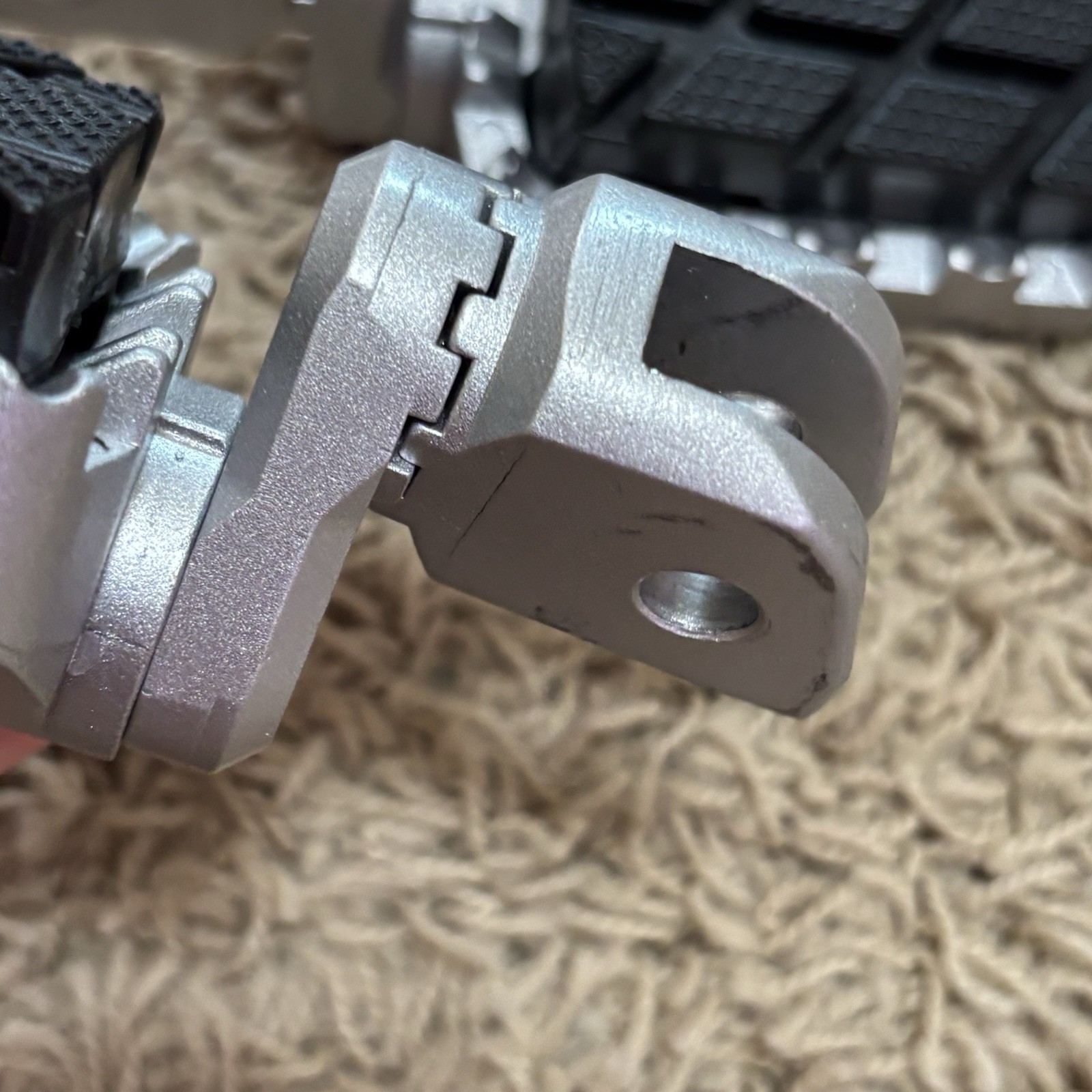 Adjustable Adventure Motorcycle Foot Pegs Wide Platform Removable Rubber Inserts
