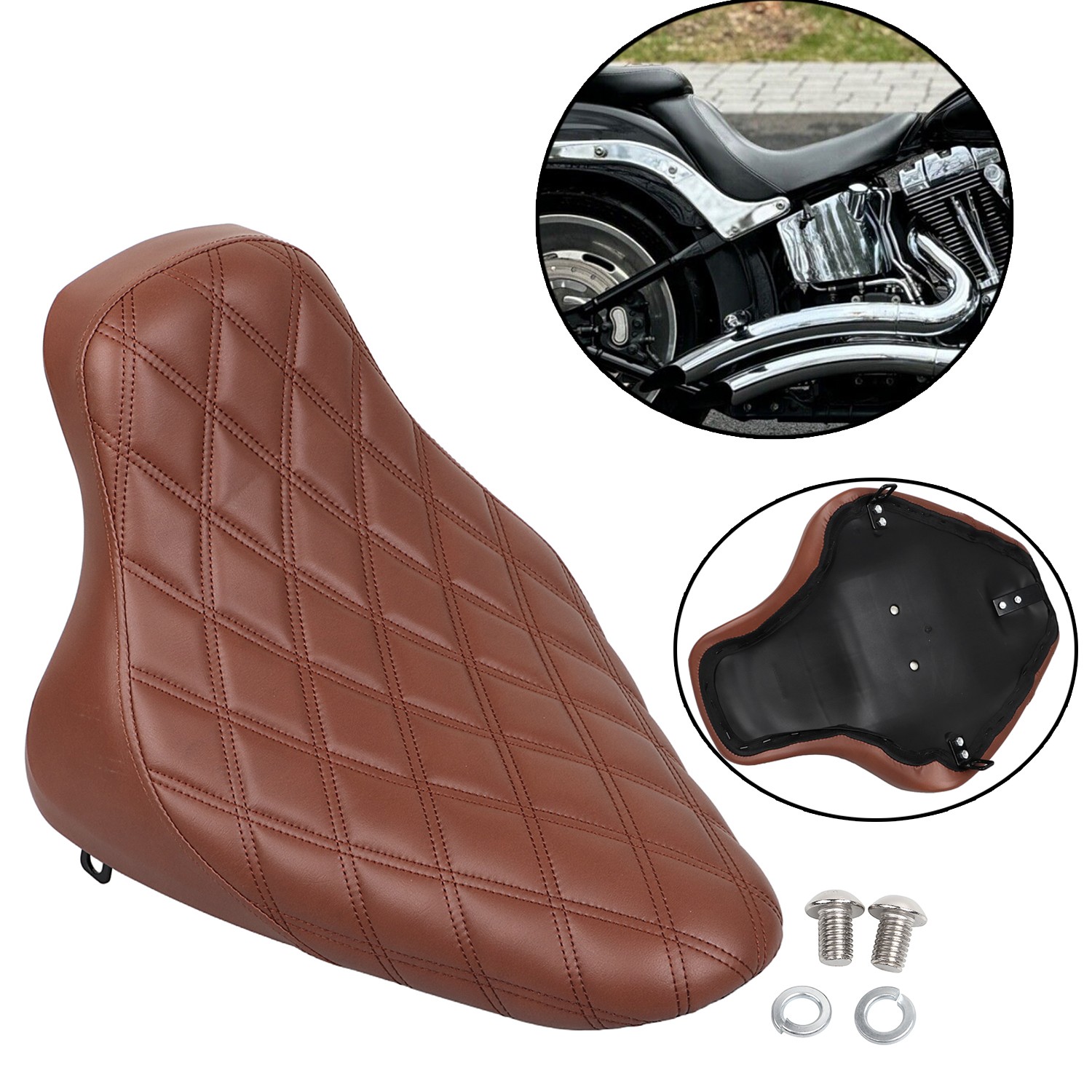 Synthetic leather + soft foam Driver Solo Seat For Harley Heritage Softail FLST