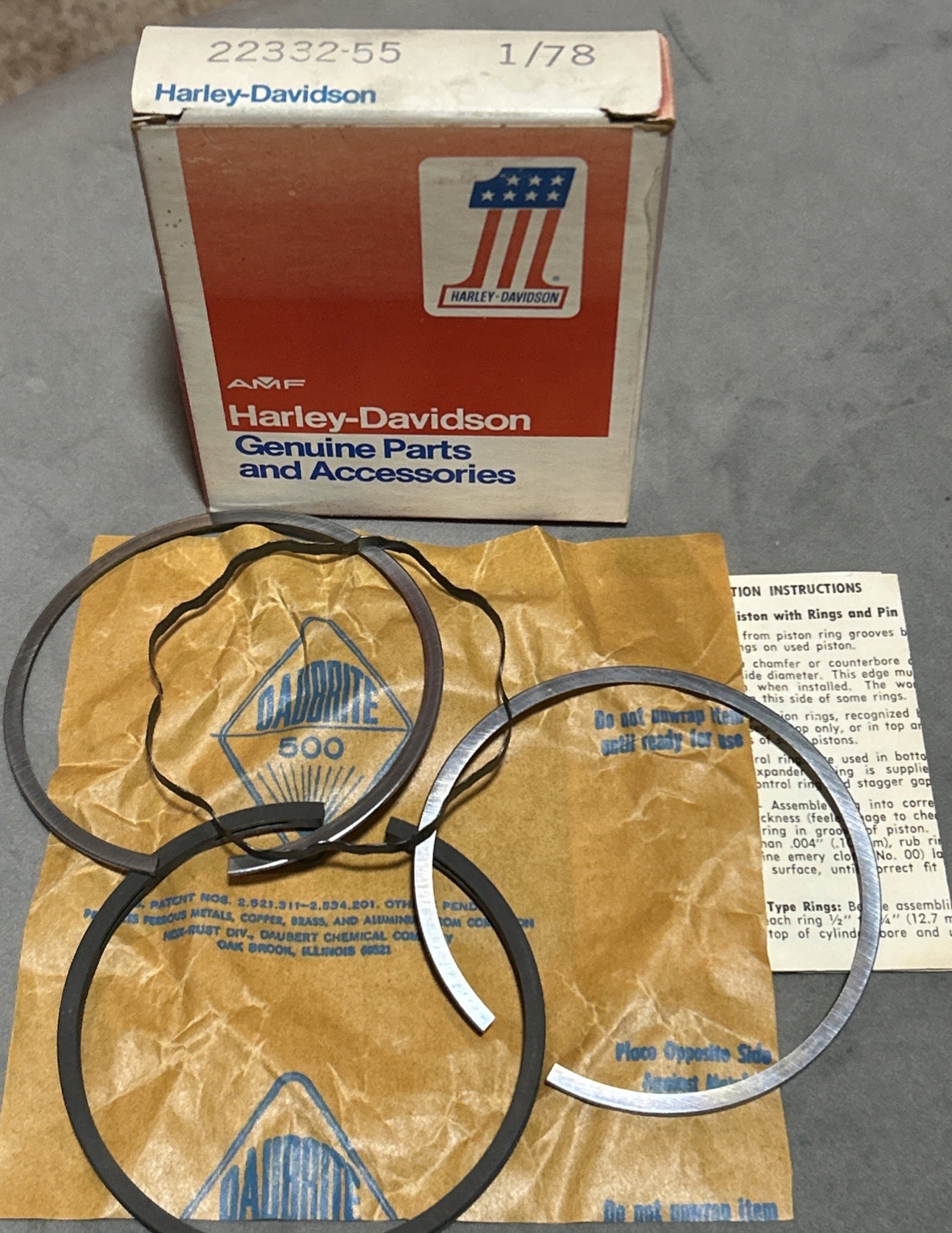 HARLEY DAVIDSON Piston Rings 22332-55 +0.60” 1200 FLH 55-80 FL 65-80 FX 71-80