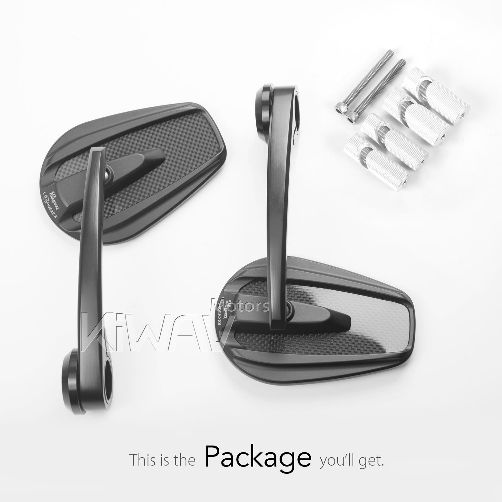 Bar end mirrors black Mamba carbon fiber 1″ hollow bar end fits Kawasaki Yamaha
