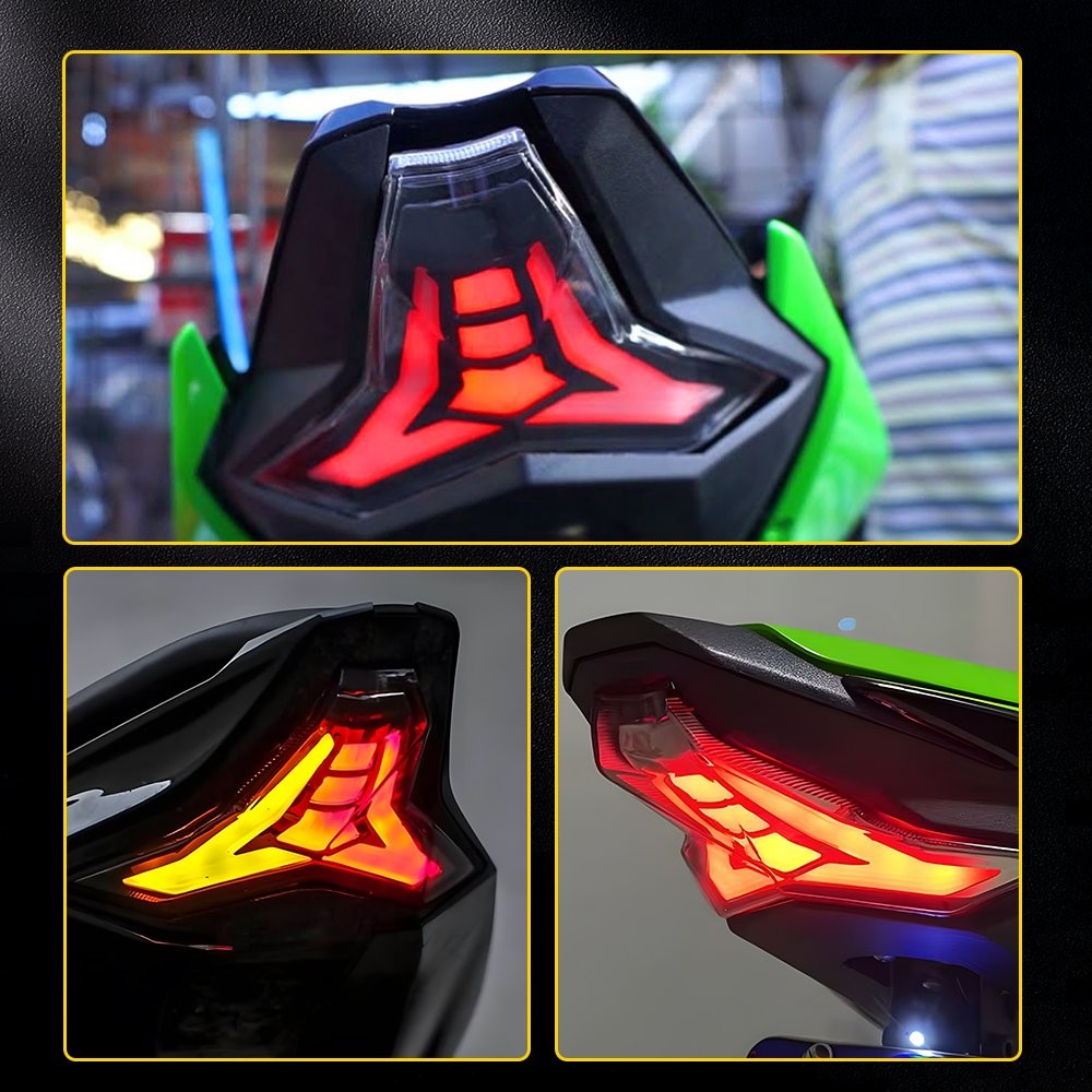 Smoke Integrated LED Tail Light Turn Signal For Kawasaki Ninja ZX-10R 2016-2023