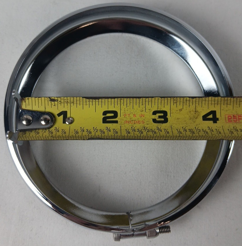 UNBRANDED FOR HARLEY DAVIDSON 4 in CHROME PASSING LAMP RINGS BEZELS W/HARDWARE