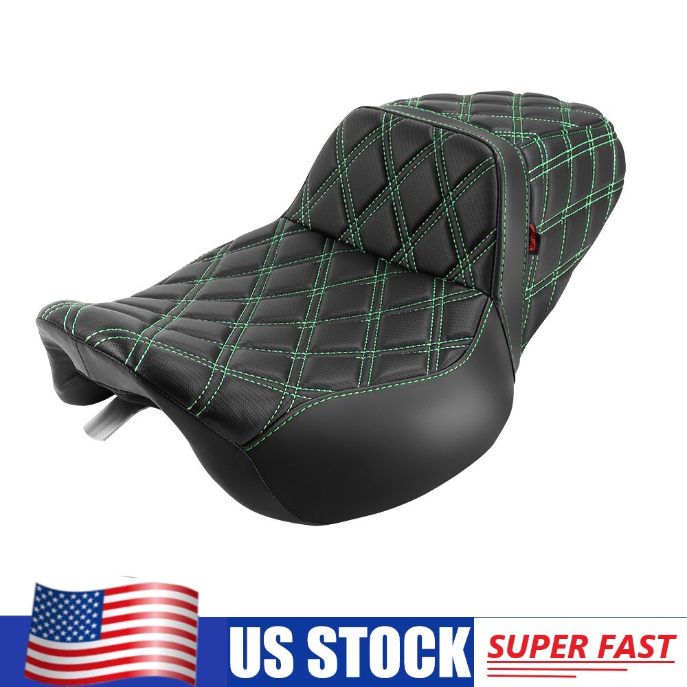 New Style Green Stitch Driver Passenger Seat For Harley Electra Glide 1997-2007