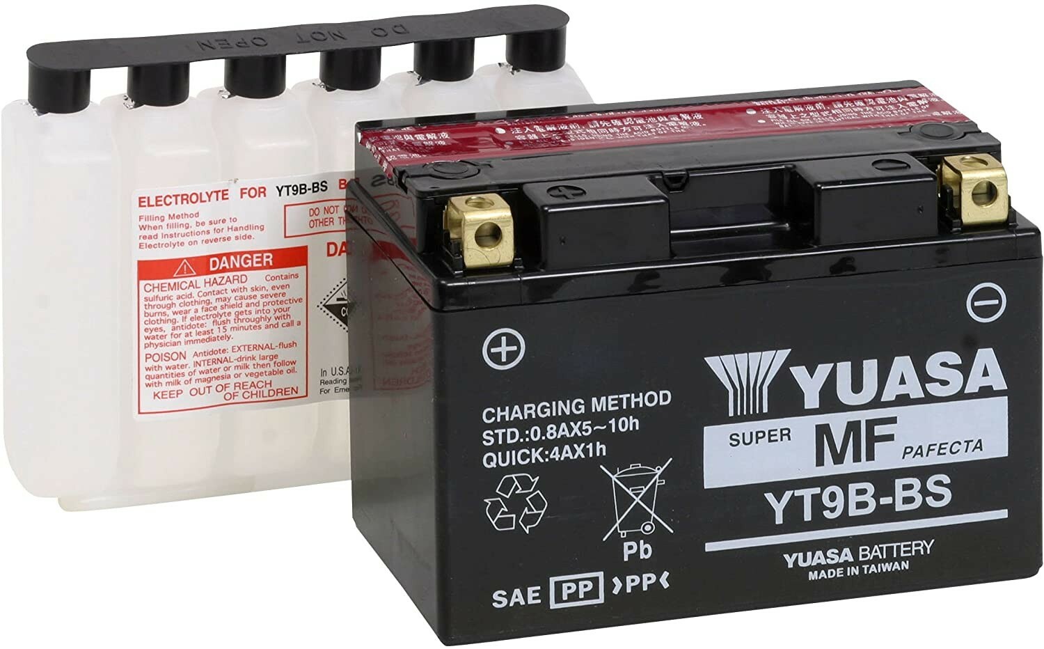 Yuasa YUAM629B4 YT9B-BS Battery, Multi-Colored