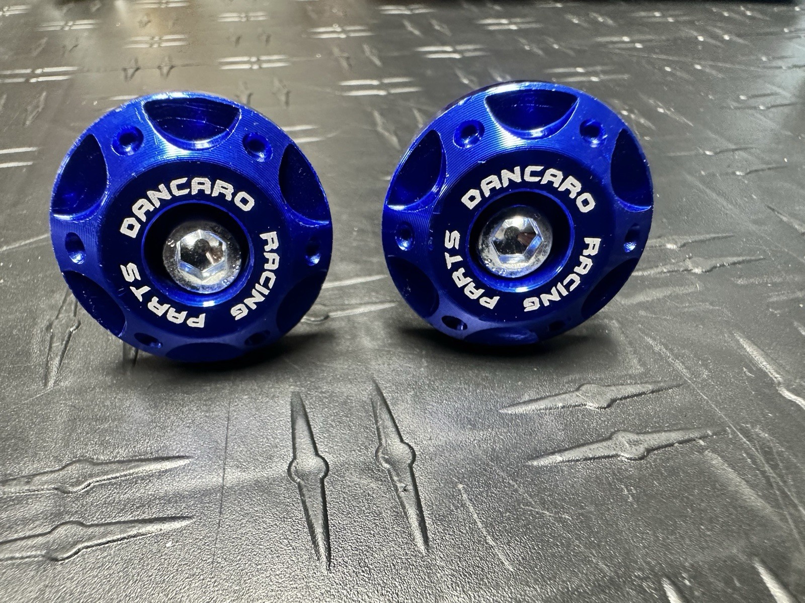 7/8” Scooter Motorcycle CNC Handlebar Grips End Cap Plugs Blue Zuma Tank 200
