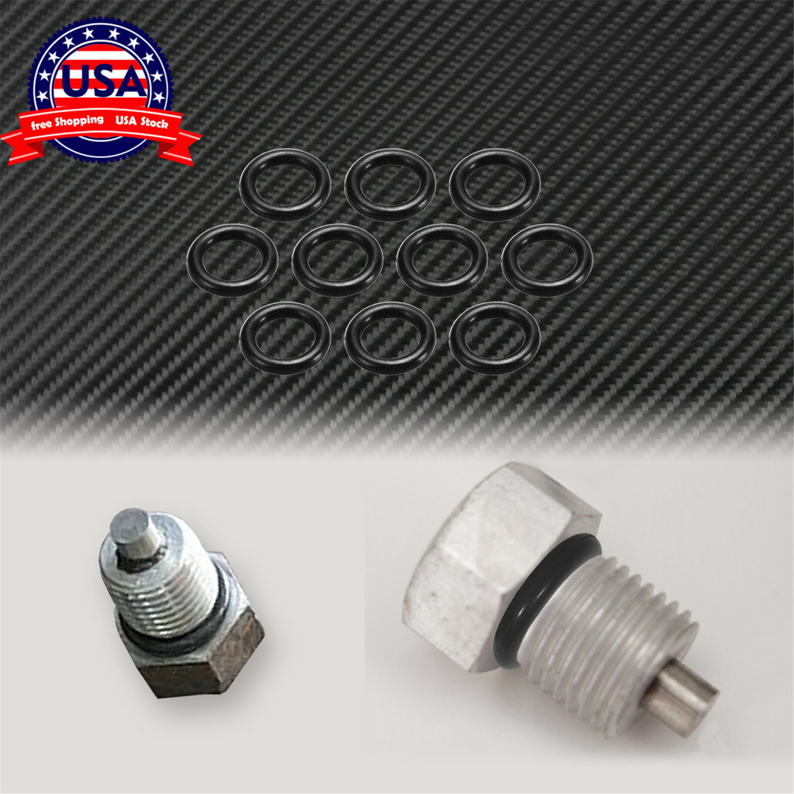 10x Twin Cam Oil Drain Plug Bolt W/O-Ring Rubber Replaces Kit Fit For Harley