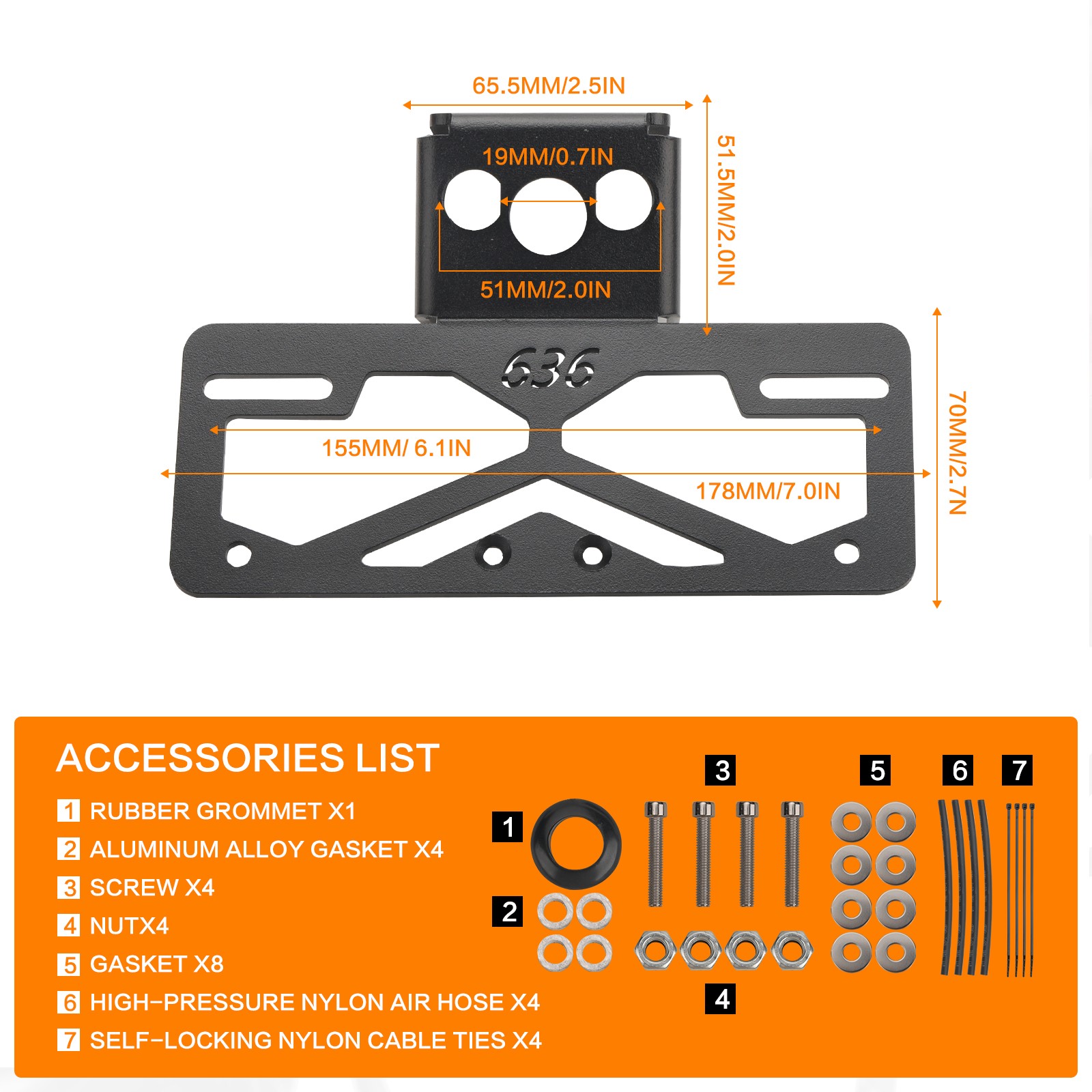 Tail Tidy Fender Eliminator License Plate Holder For Kawasaki Ninja ZX6R 2019-26