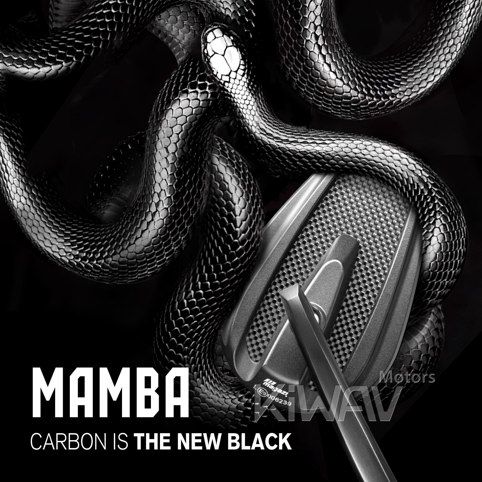 Bar end mirrors MAMBA tapered real carbon fiber glossy for HD ’02-’17 VRSC V-Rod