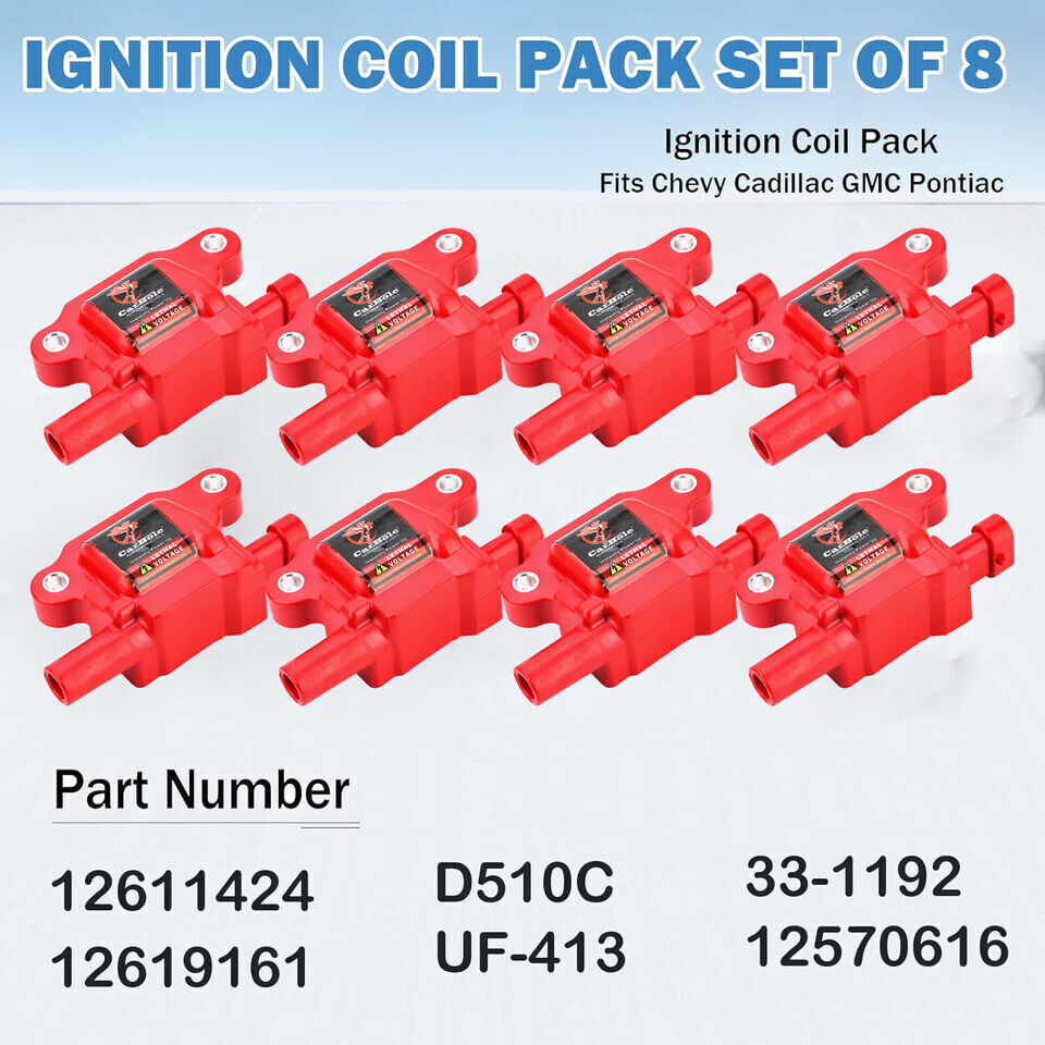 8 Engine Ignition Coil Pack For Chevrolet GMC Buick 5.3/6.0/6.2L UF413 7805-1218