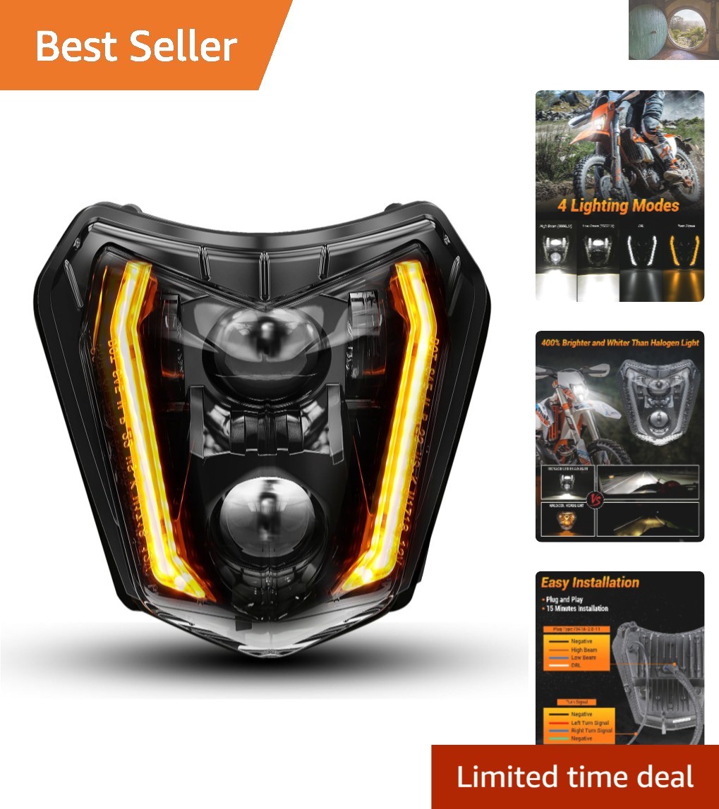 Ultra-Bright 3000LM DOT Approved LED Motorcycle Headlight with DRL Functionality