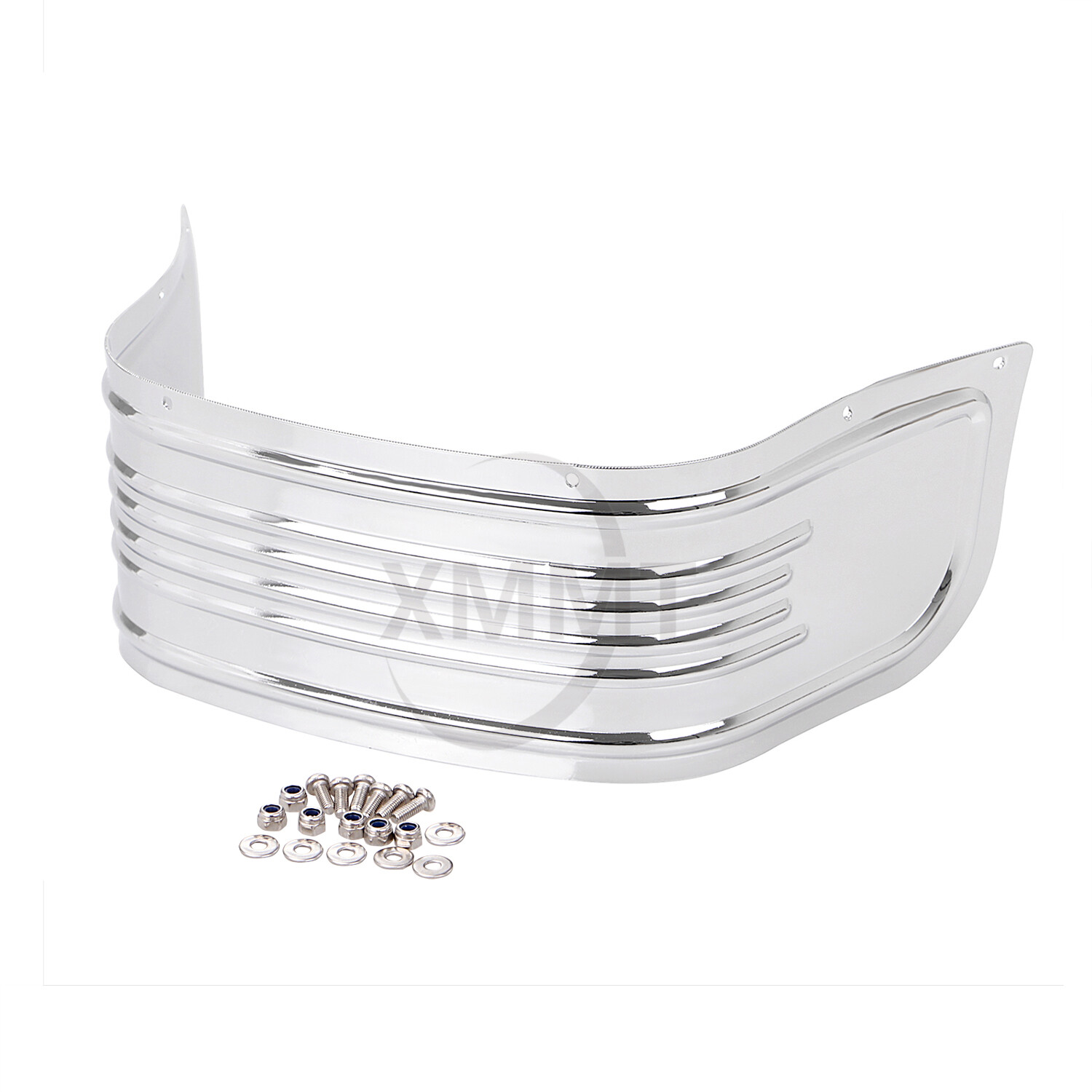 Chrome STEEL FRONT FENDER RIBBED SKIRT Fit For Harley Touring softail 1980-2013